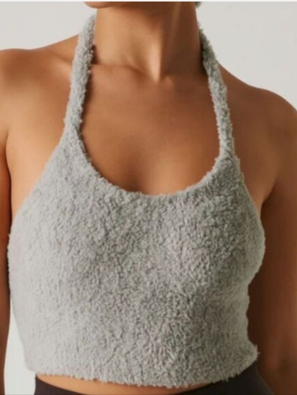 SKIMS Cozy Knit Halter Crop Top, Size XXS/XS